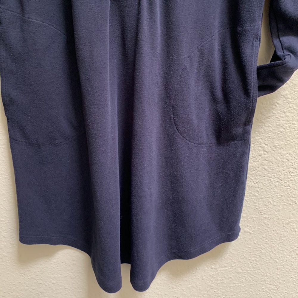 LAUREN Ralph Lauren long-sleeve Pajama dress Sz S Navy white Henley Winter Pjs - Picture 8 of 9